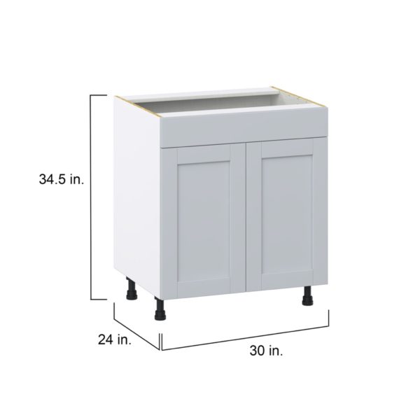 Sea Holly Light Gray  Shaker Assembled Sink Base Cabinet with 2 Doors and 1 False Front (30 in. W x 34.5 in. H x 24 in. D)