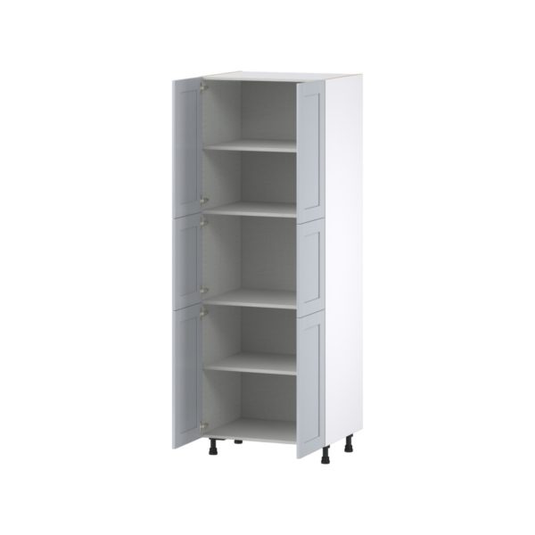 Sea Holly Light Gray  Shaker Assembled Pantry  Cabinet with 5 Shelves (30 in. W x 84.5 in. H x 24 in. D)