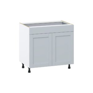 Sea Holly Light Gray  Shaker Assembled Base Cabinet with 2  Doors and 1 Drawer (36 in. W x 34.5 in. H x 24 in. D)