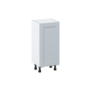 Sea Holly Light Gray  Shaker Assembled Shallow Base Cabinet with a Full High Door and 3 Inner Drawers (15 in. W x 34.5 in. H x 14 in. D)