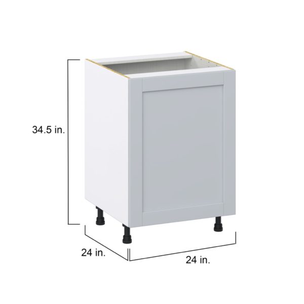 Sea Holly Light Gray  Shaker Assembled Sink Base Cabinet with a Full High Door (24 in. W x 34.5 in. H x 24 in. D)