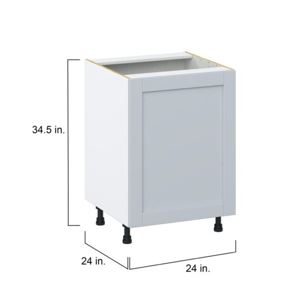 Sea Holly Light Gray  Shaker Assembled Base Cabinet with a Full High Door (24 in. W x 34.5 in. H x 24 in. D)