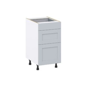 Sea Holly Light Gray  Shaker Assembled Base Cabinet with 3 Drawers (18 in. W x 34.5 in. H x 24 in. D)