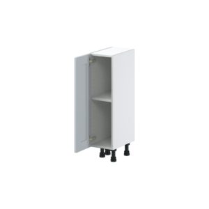 Sea Holly Light Gray  Shaker Assembled Shallow Base Cabinet with a Full High Door (9 in. W x 34.5 in. H x 14 in. D)