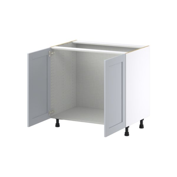 Sea Holly Light Gray  Shaker Assembled Sink Base Cabinet with 2 Full High Doors (36 in. W x 34.5 in. H x 24 in. D)