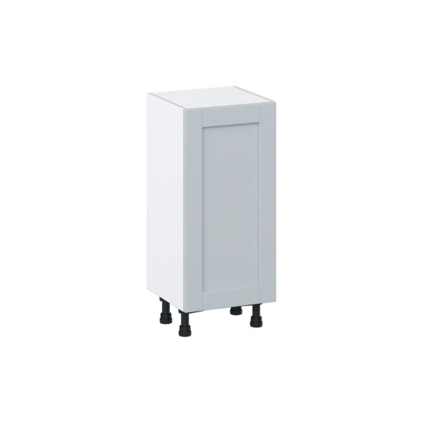 Sea Holly Light Gray  Shaker Assembled Shallow Base Cabinet with a Full High Door (15 in. W x 34.5 in. H x 14 in. D)