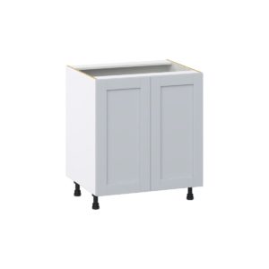 Sea Holly Light Gray  Shaker Assembled Sink Base Cabinet with 2 Full High Doors (30 in. W x 34.5 in. H x 24 in.D)