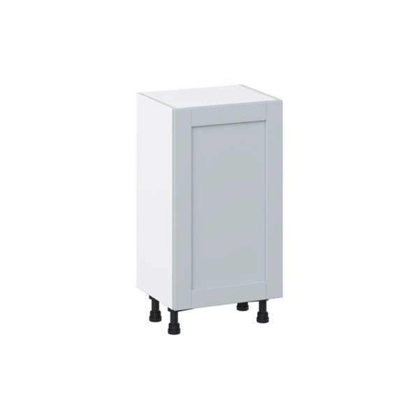 Sea Holly Light Gray  Shaker Assembled Shallow Base Cabinet with a Full High Door(18 in. W x 34.5 in. H x 14 in. D)