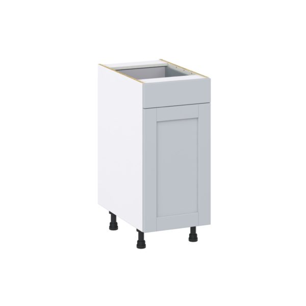 Sea Holly Light Gray  Shaker Assembled Base Cabinet with 1 Door and 1 Drawer (15 in. W x 34.5 in. H x 24 in. D)