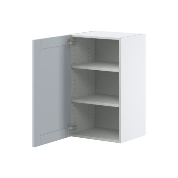 Sea Holly Light Gray  Shaker Assembled Wall  Cabinet with Full high Door (18 in. W x 30 in. H x 14 in. D)