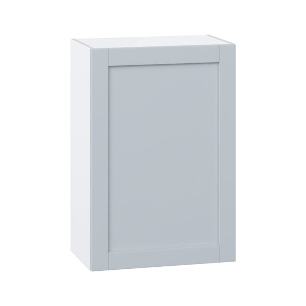 Sea Holly Light Gray  Shaker Assembled Wall  Cabinet with Full High Door (24 in. W x 35 in. H x 14 in. D)