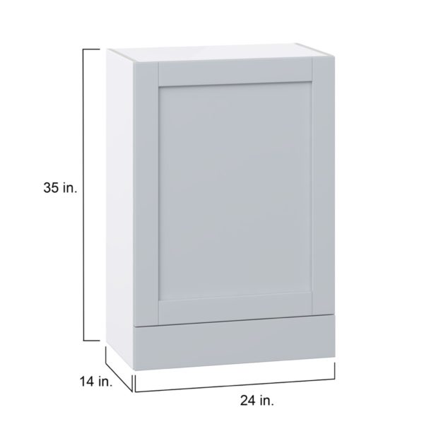 Sea Holly Light Gray  Shaker Assembled Wall  Cabinet with a Door and a 5 in. Drawer (24 in. W x 35 in. H x 14 in. D)