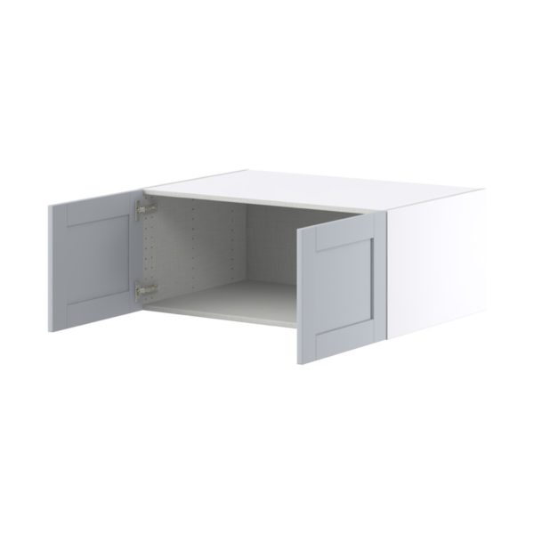 Sea Holly Light Gray  Shaker Assembled Deep Wall Bridge  Cabinet (36 in. W X 15 in. H X 24 in. D)