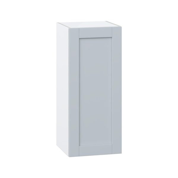 Sea Holly Light Gray  Shaker Assembled Wall  Cabinet with Full High Door (15 in. W x 35 in. H x 14 in. D)