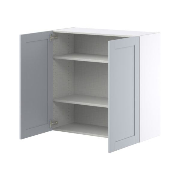 Sea Holly Light Gray  Shaker Assembled Wall  Cabinet with 2 Full High Doors (36 in. W x 35 in. H x 14 in. D)