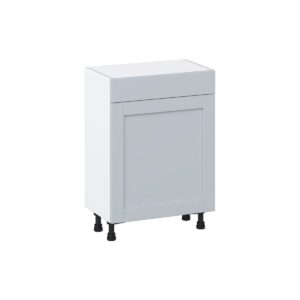 Sea Holly Light Gray  Shaker Assembled Shallow Base Cabinet with 1 Door and 1 Drawer (24 in. W x 34.5 in. H x 14 in. D)