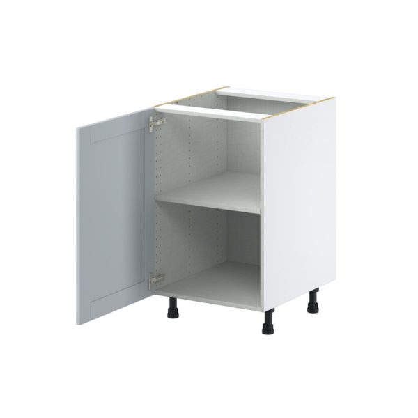 Sea Holly Light Gray  Shaker Assembled Base Cabinet with a Full High Door (21 in. W x 34.5 in. H x 24 in. D)