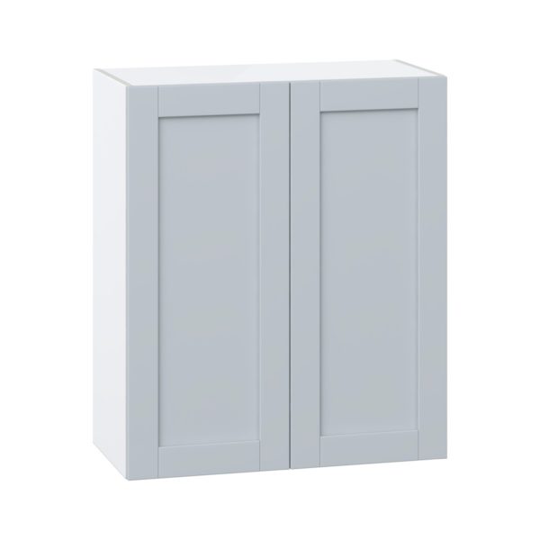 Sea Holly Light Gray  Shaker Assembled Wall  Cabinet with 2 Full High Doors (30 in. W x 35 in. H x 14 in. D)