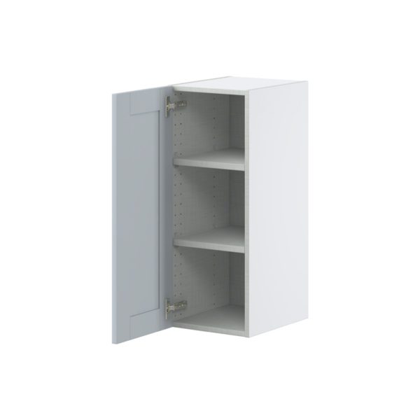 Sea Holly Light Gray  Shaker Assembled Wall  Cabinet With Full High Door (12 in. W x 30 in. H x 14 in. D)