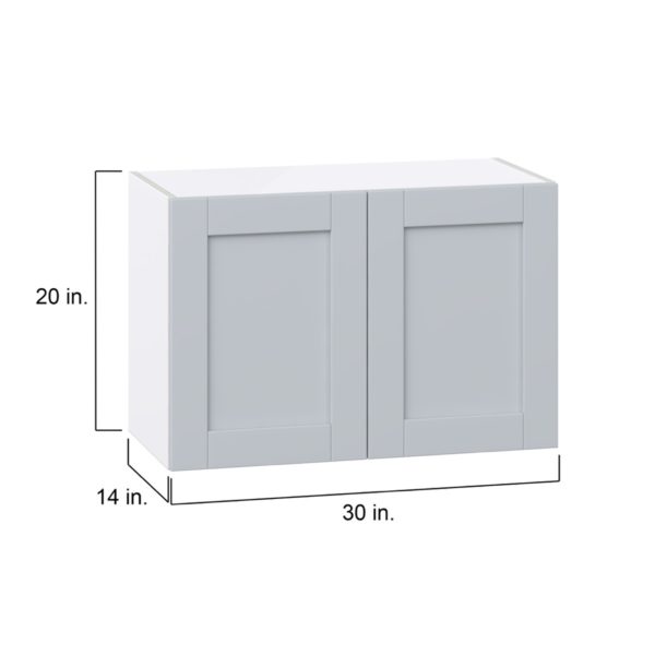 Sea Holly Light Gray  Shaker Assembled  Wall Bridge Cabinet (30 in. W X 20 in. H X 14 in. D)