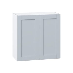 Sea Holly Light Gray  Shaker Assembled Wall  Cabinet with 2 Full High Doors (30 in. W x 30 in. H x 14 in. D)