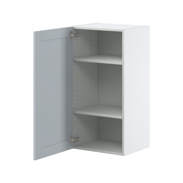 Sea Holly Light Gray  Shaker Assembled Wall  Cabinet with Full High Door (18 in. W x 35 in. H x 14 in. D)