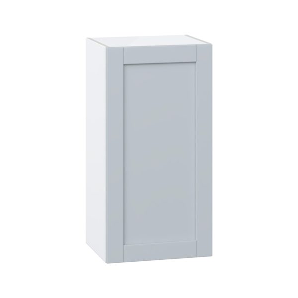 Sea Holly Light Gray  Shaker Assembled Wall  Cabinet with Full High Door (18 in. W x 35 in. H x 14 in. D)