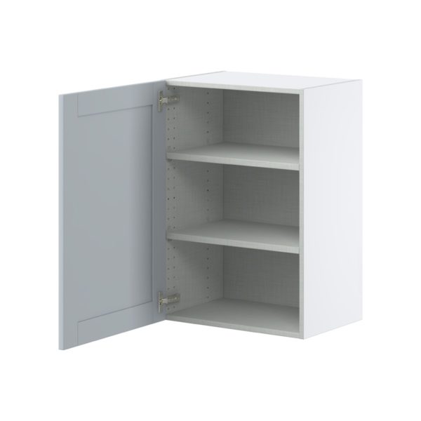 Sea Holly Light Gray  Shaker Assembled Wall  Cabinet with Full High Door (21 in. W x 30 in. H x 14 in. D)