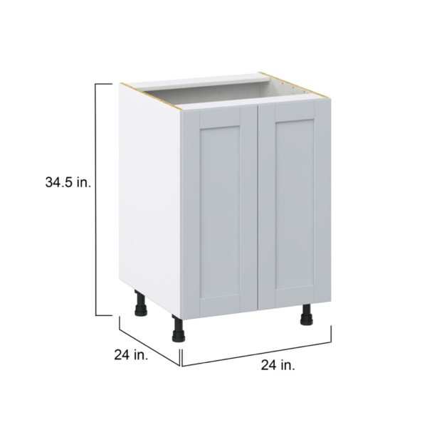 Sea Holly Light Gray  Shaker Assembled Sink Base Cabinet with 2 Full High Doors (24 in. W X 34.5 in. H X 24 in. D)