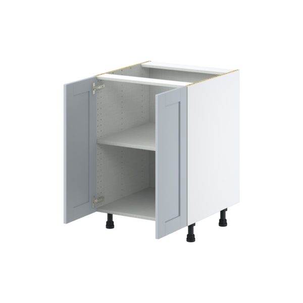 Sea Holly Light Gray  Shaker Assembled Base Cabinet with 2 Full High Doors (24 in. W x 34.5 in. H x 24 in. D)