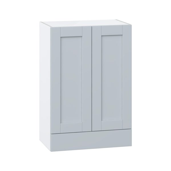 Sea Holly Light Gray  Shaker Assembled Wall  Cabinet with 2 Doors and a 5 in. Drawer (24 in. W x 35 in. H x 14 in. D)