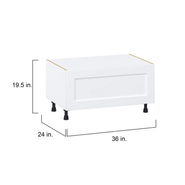 Jasmine Painted Warm White  Shaker Assembled Base Window Seat  Cabinet (36 in. W x 19.5 in. H x 24 in. D)