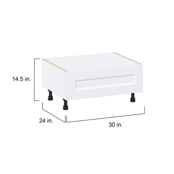 Jasmine Painted Warm White  Shaker Assembled Base Window Seat  Cabinet (30 in. W x 14.5 in. H x 24 in. D)