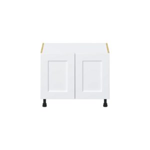 Jasmine Painted Warm White  Shaker Assembled Apron Front Sink Base Cabinet (30 in. W x 24.5 in. H x 24 in. D)