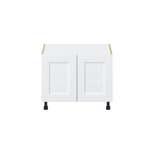 Jasmine Painted Warm White  Shaker Assembled Apron Front Sink Base Cabinet (30 in. W x 24.5 in. H x 24 in. D)