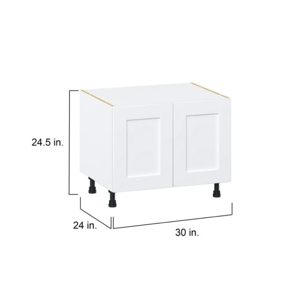 Jasmine Painted Warm White  Shaker Assembled Apron Front Sink Base Cabinet (30 in. W x 24.5 in. H x 24 in. D)