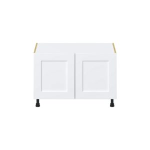 Jasmine Painted Warm White  Shaker Assembled Apron Front Sink Base Cabinet (36 in. W x 24.50 in. H x 24 in. D)