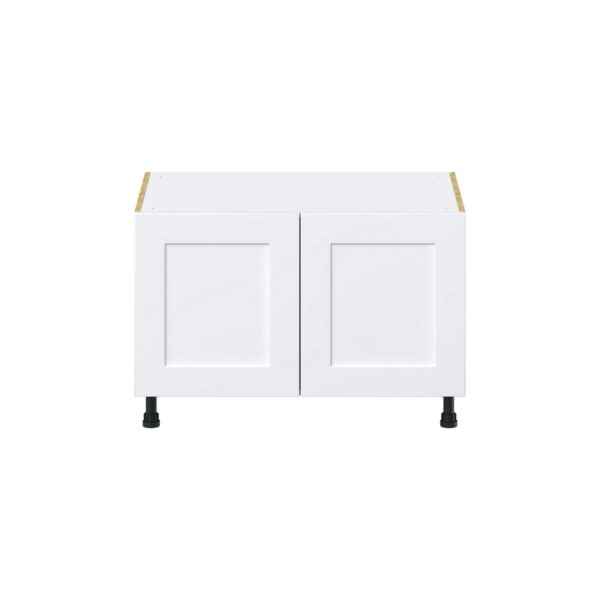 Jasmine Painted Warm White  Shaker Assembled Apron Front Sink Base Cabinet (36 in. W x 24.50 in. H x 24 in. D)