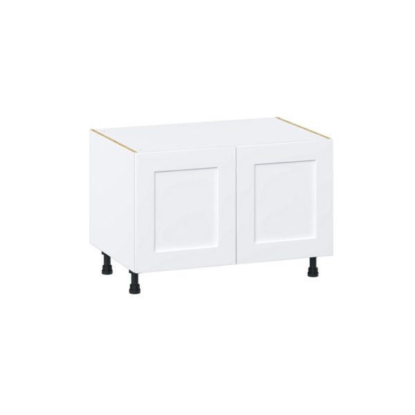 Jasmine Painted Warm White  Shaker Assembled Apron Front Sink Base Cabinet (36 in. W x 24.50 in. H x 24 in. D)