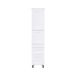 Jasmine Painted Warm White  Shaker Assembled Pantry  Cabinet with 2 Inner Drawers (18 in. W x 84.5 in. H x 24 in. D)