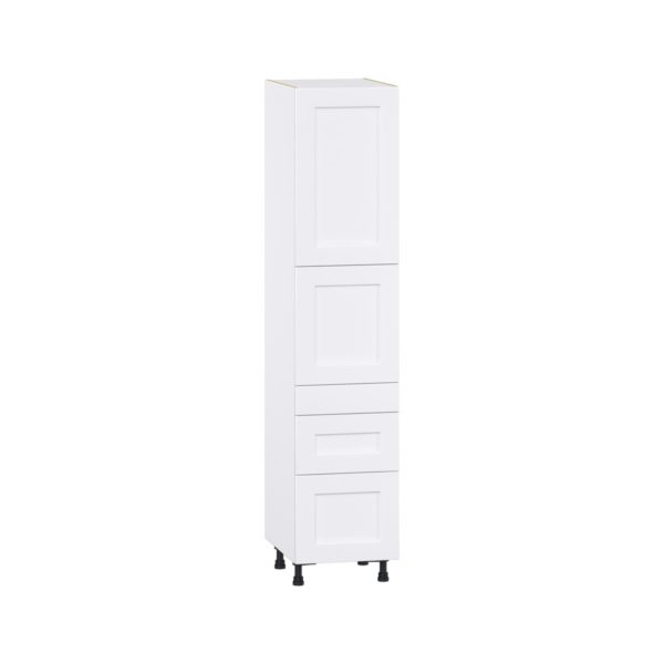 Jasmine Painted Warm White  Shaker Assembled Pantry  Cabinet with 2 Inner Drawers (18 in. W x 84.5 in. H x 24 in. D)