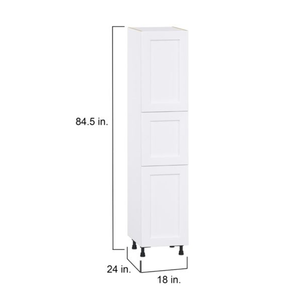 Jasmine Painted Warm White  Shaker Assembled Pantry  Cabinet with 4 Shelves (18 in. W x 84.5 in. H x 24 in. D)