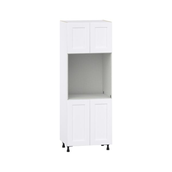 Jasmine Painted Warm White  Shaker Assembled Single Oven  Cabinet (30 in. W x 84.5 in. H x 24 in. D)