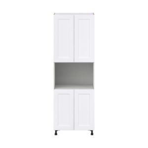 Jasmine Painted Warm White  Shaker Assembled Pantry Micro/Oven  Cabinet (30 in. W x 89.5 in. H x 24 in. D)