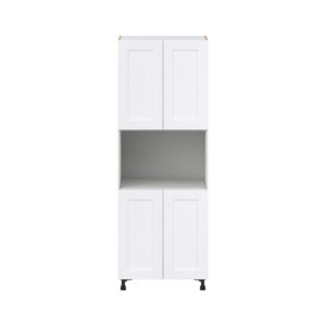 Jasmine Painted Warm White  Shaker Assembled Pantry Micro/Oven  Cabinet (30 in. W x 84.5 in. H x 24 in. D)