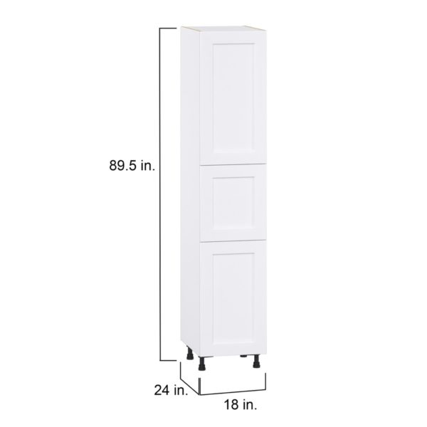 Jasmine Painted Warm White  Shaker Assembled Pantry  Cabinet with 5 Shelves (18 in. W x 89.5 in. H x 24 in. D)