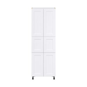 Jasmine Painted Warm White  Shaker Assembled Pantry  Cabinet with 5 Shelves (30 in. W x 89.5 in. H x 24 in. D)