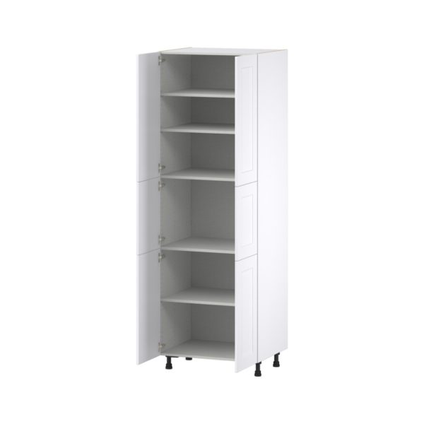 Jasmine Painted Warm White  Shaker Assembled Pantry  Cabinet with 5 Shelves (30 in. W x 89.5 in. H x 24 in. D)