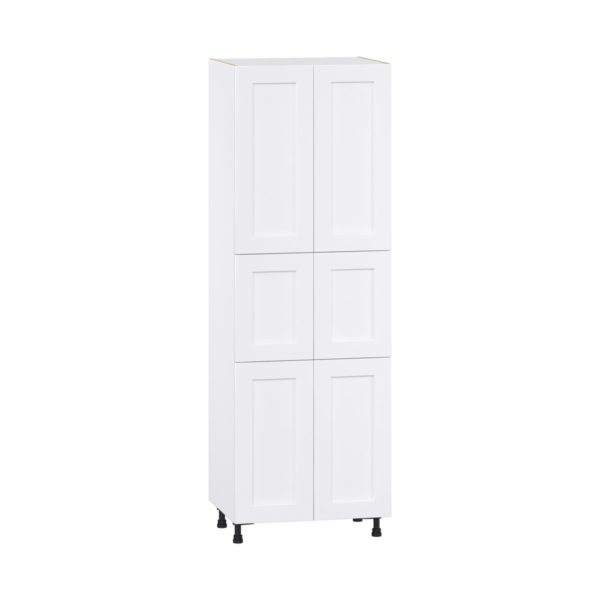 Jasmine Painted Warm White  Shaker Assembled Pantry  Cabinet with 5 Shelves (30 in. W x 89.5 in. H x 24 in. D)