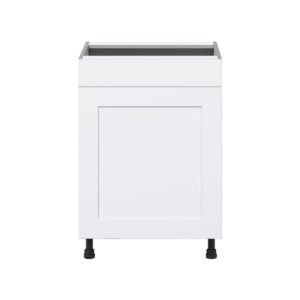 Jasmine Painted Warm White   Shaker Assembled Sink Base Cabinet with 1 Door and 1 False Front (24 in. W x 34.5 in. H x 24 in. D)